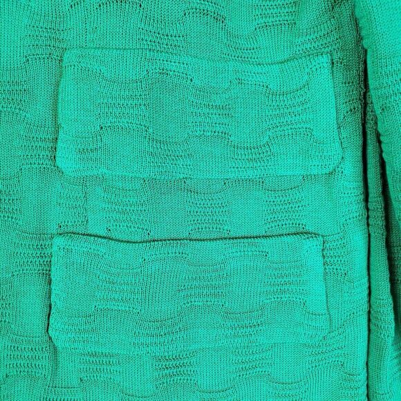 Misook Blazer Jacket Women’s Size Medium M Green Open Front Checkered - Picture 4 of 8